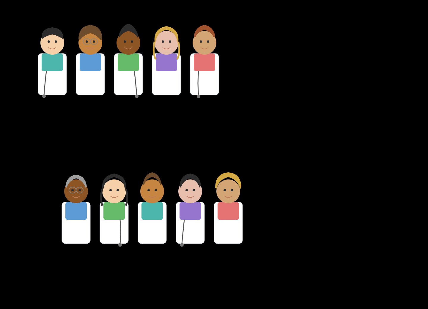 Claude's SVG: 10 diverse doctor characters